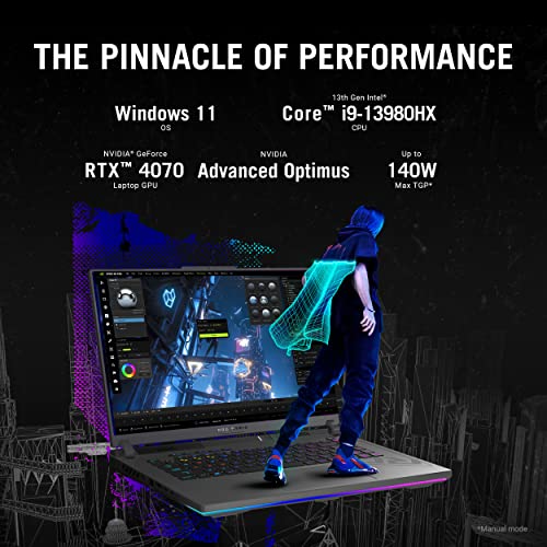 Notebook Gamer ASUS ROG Strix G16 (2023), Tela FHD de 16" (16:10) com 165Hz, GeForce RTX 4070, Intel Core i9-13980H
